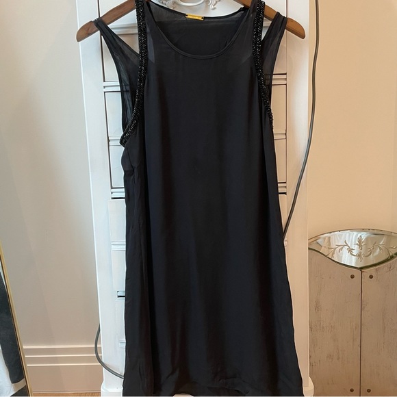 Rebecca minkoff silk dress size small , in black with pretty beads - Picture 1 of 6